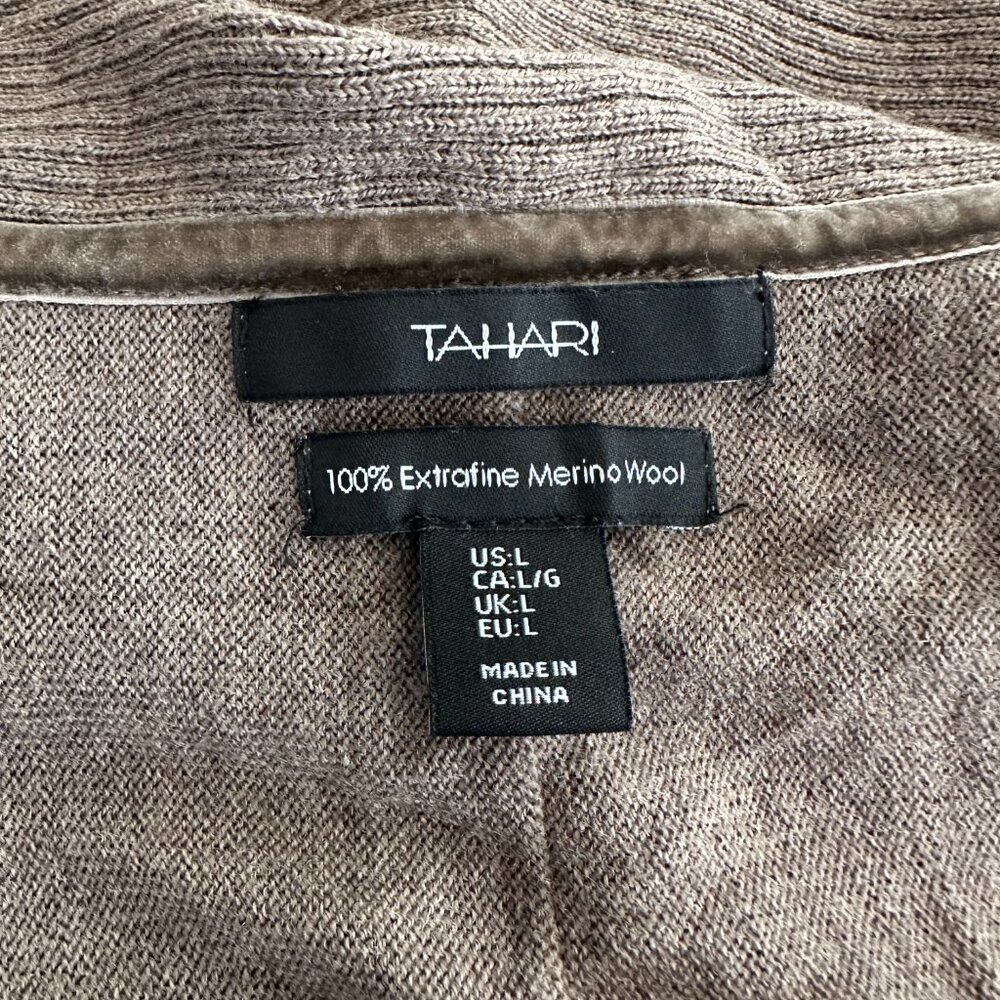 Tahari 100% Extrafine Merino Wool Cowl Neck Sweater Dress Size: Large - Picture 8 of 9